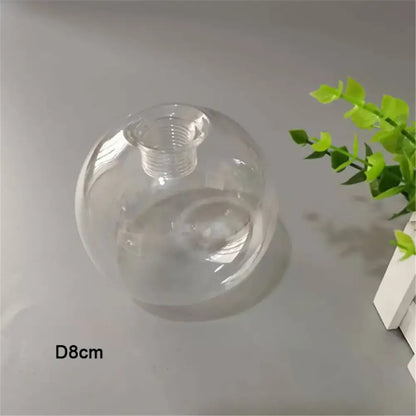Clear spherical glass pendant lamp shade with threaded neck 8cm diameter for dining room decorbites clear glass light