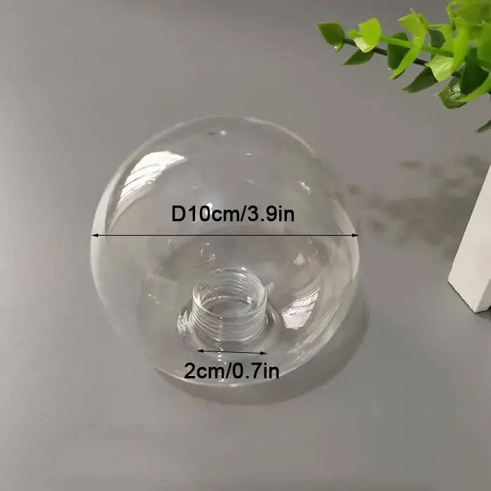 Clear glass pendant lamp shade sphere with threaded base 10cm diameter by 2cm for dining room decorbites clear glass