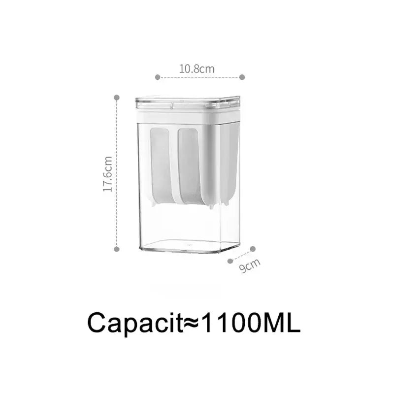 Clear plastic greek yogurt maker with white lid mesh filter and 1100ml capacity for homemade greek yogurt