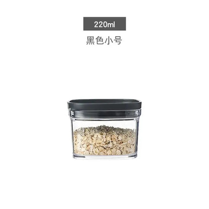 Clear glass hermetic kitchen organizer with black lid from decorbites hermetic for storing rolled oats and food