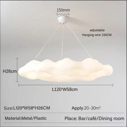 White cloud led ceiling chandelier with soft glow metal-plastic construction for bedroom decorbites cloud led light