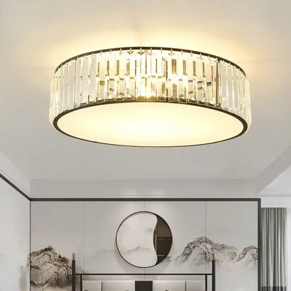 A modern cloud shaped gold crystal zen ceiling light with black metal frame and vertical prisms for living room decorbites ceiling light