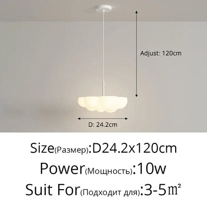 Cloud white modern pendant light by decorbites with sleek minimalist design and adjustable height for kitchen island decor