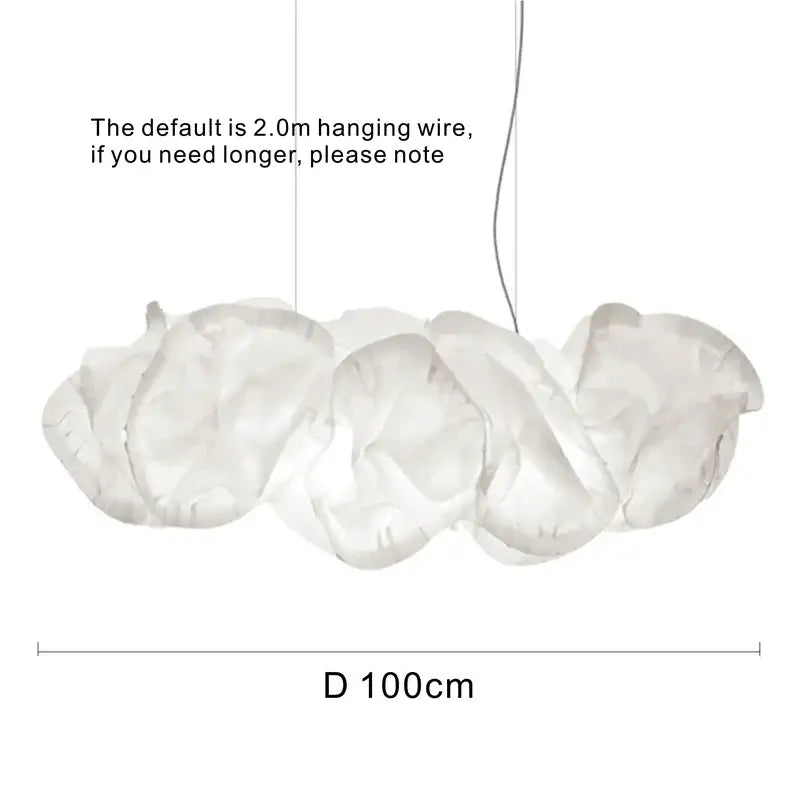 A modern cloud white pendant light with soft fabric texture and elegant flowing design by decorbites for kitchen decor