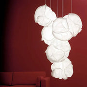 Cloud white pendant light by decorbites featuring crinkled organic rice paper cluster for kitchen decor