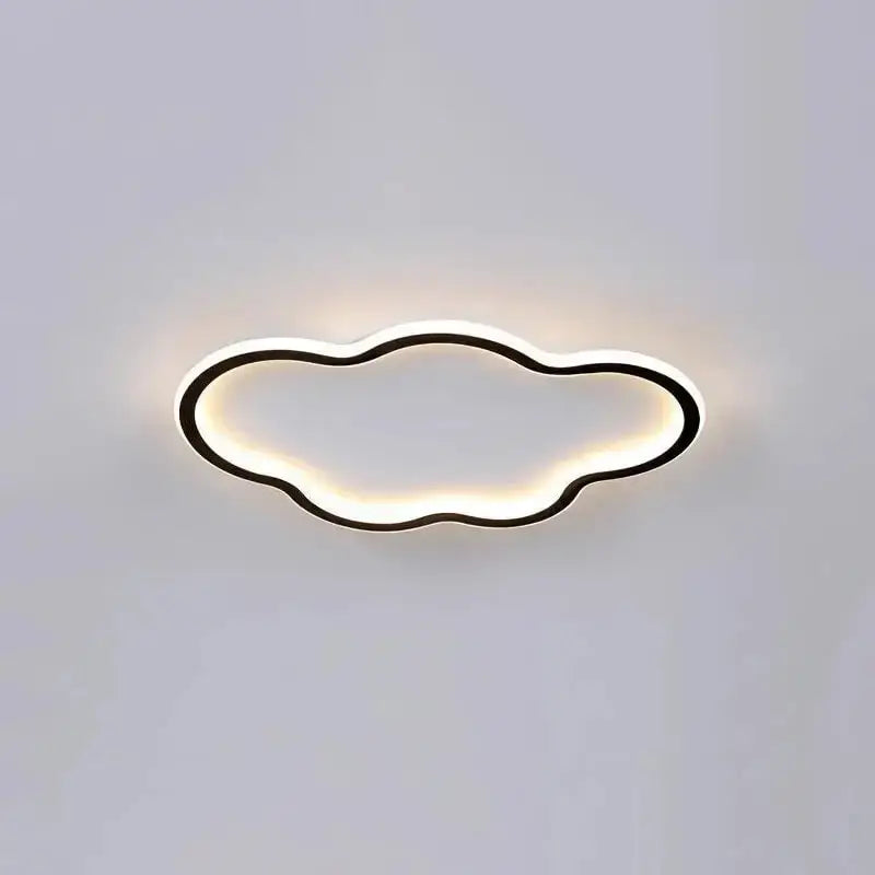 A decorbites cloudy white kids ceiling lamp with a modern cloud shape black frame and warm led illumination for bedroom decor
