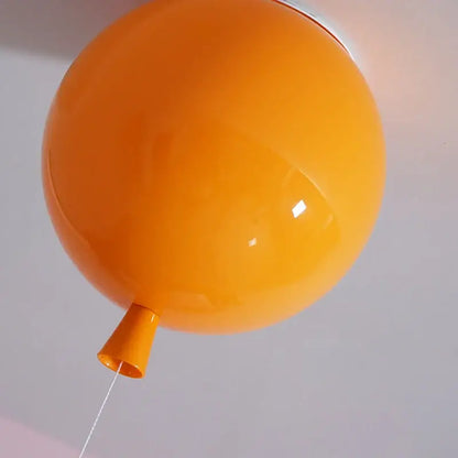 Vibrant orange decorbites colorful balloon ceiling light with glossy finish and tapered base for bedroom and dining room decor