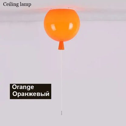 Orange glossy balloon ceiling light with small nozzle by decorbites colorful balloon for bedroom and nursery decor