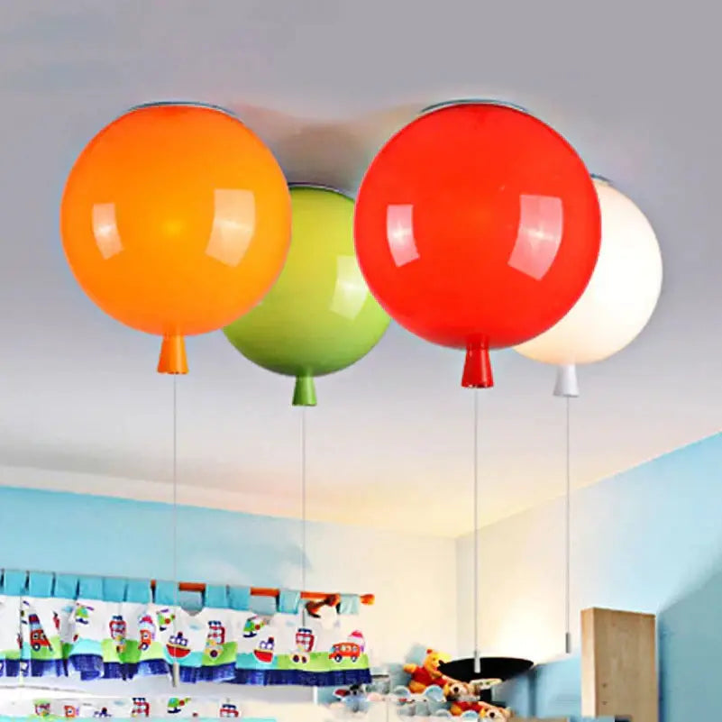Glossy colorful balloon ceiling light in orange green red and white for bedroom and nursery decorbites colorful balloon