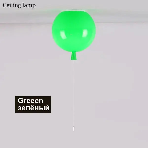 Vibrant green decorbites colorful balloon ceiling light with glossy finish and white cord for bedroom and nursery decor