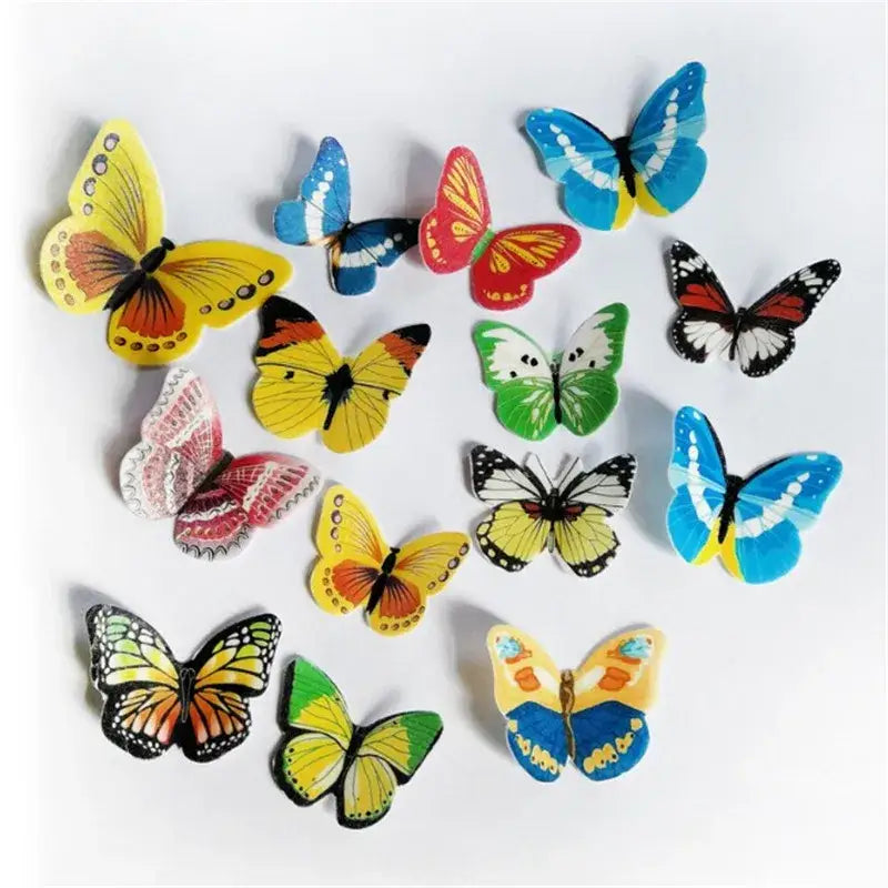 Colorful glossy butterfly flower cake toppers wall decals featuring vibrant hues and intricate wing patterns for decorbites butterfly flower decor
