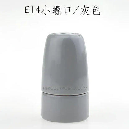 Gray ceramic e14 socket bulb holder with matte finish by decorbites for bedroom and living room lighting decor