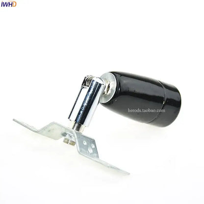 Black cylindrical lamp head with chrome metal bracket for colorful ceramic e14 socket bulb holder by decorbites