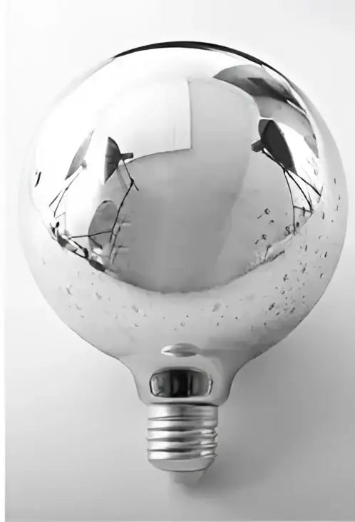 Shiny chrome-finished globe 3d table lamp bulb with speckled glass surface for decorbites colorful fireworks night light