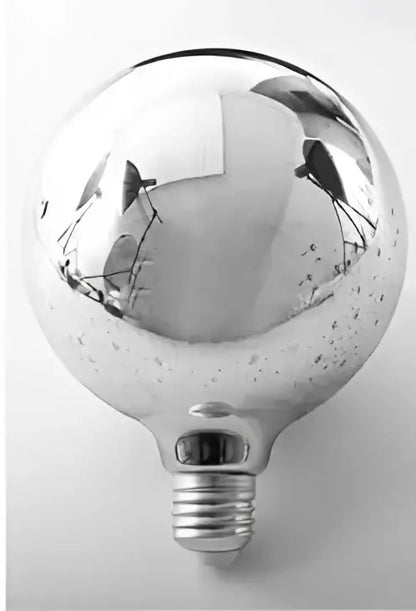 Shiny chrome-finished globe 3d table lamp bulb with speckled glass surface for decorbites colorful fireworks night light