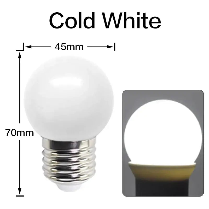 Cold white frosted glass globe bulb with metallic base from decorbites colorful led string light 10 pack bedroom set