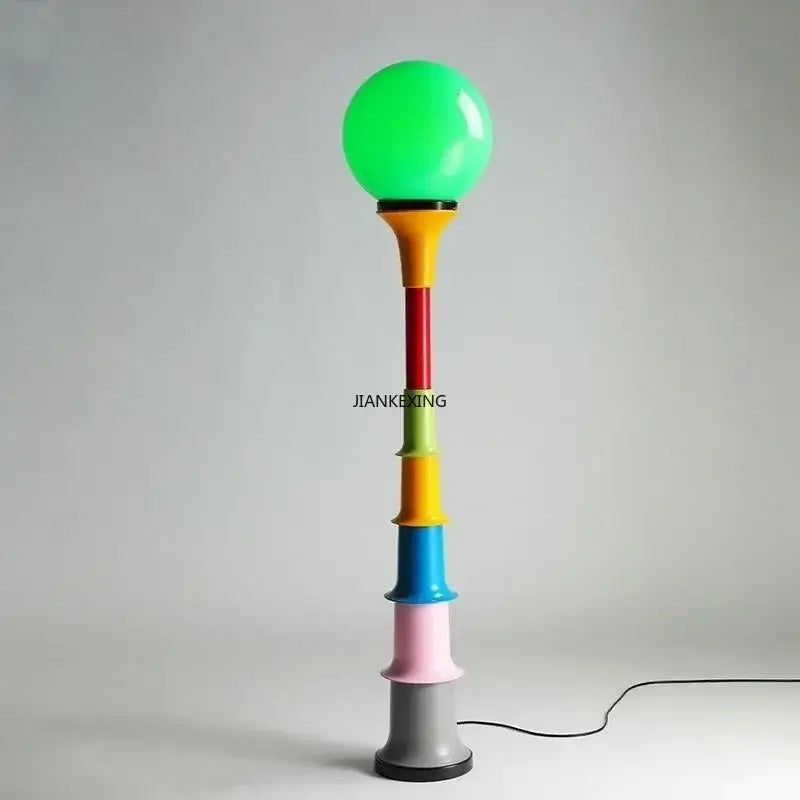 Vibrant decorbites colorful retro led floor lamp with glowing green bulb for bedroom multi colored light decor