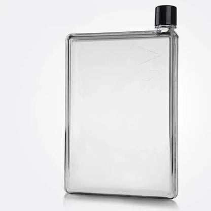 Clear rectangular crystal water bottle with black screw-on cap from decorbites crystal water bottle collection