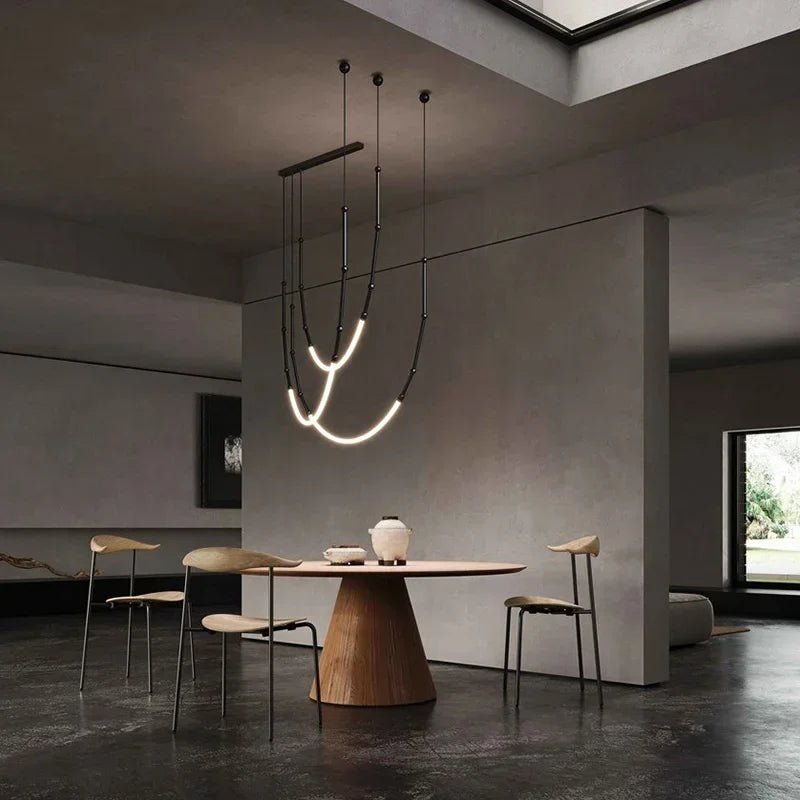 Contemporary Acrylic Line Pendant Light In Brushed Nickel - Decorbites