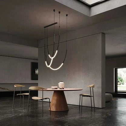Contemporary Acrylic Line Pendant Light In Brushed Nickel - Decorbites