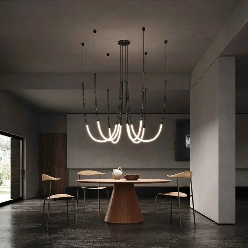 Contemporary Acrylic Line Pendant Light In Brushed Nickel - Decorbites