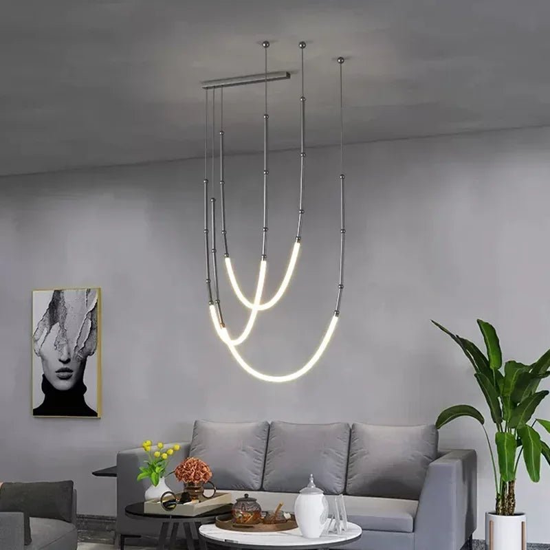 Contemporary Acrylic Line Pendant Light In Brushed Nickel - Decorbites
