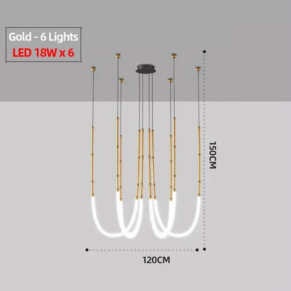 Contemporary Acrylic Line Pendant Light In Brushed Nickel - Decorbites