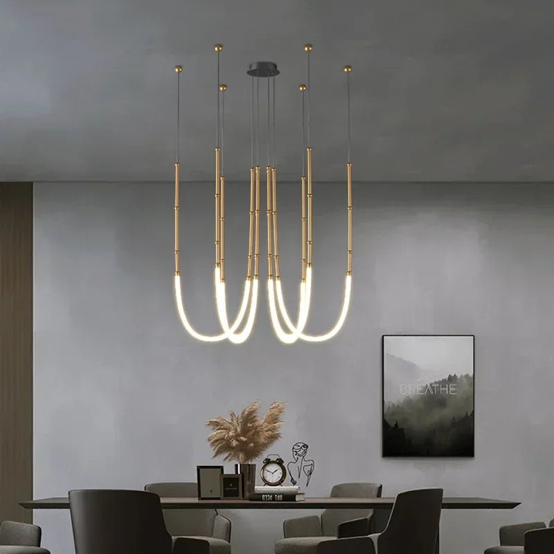 Contemporary Acrylic Line Pendant Light In Brushed Nickel - Decorbites