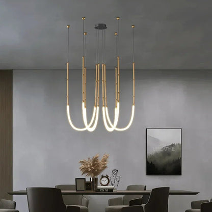 Contemporary Acrylic Line Pendant Light In Brushed Nickel - Decorbites