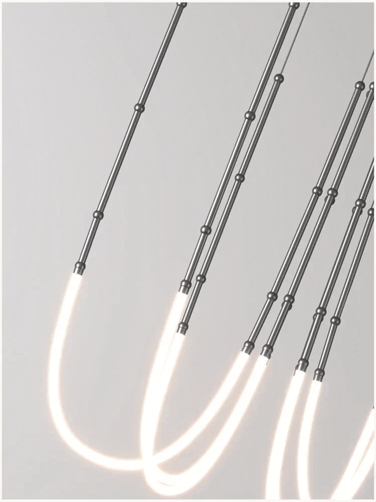 Contemporary Acrylic Line Pendant Light In Brushed Nickel - Decorbites