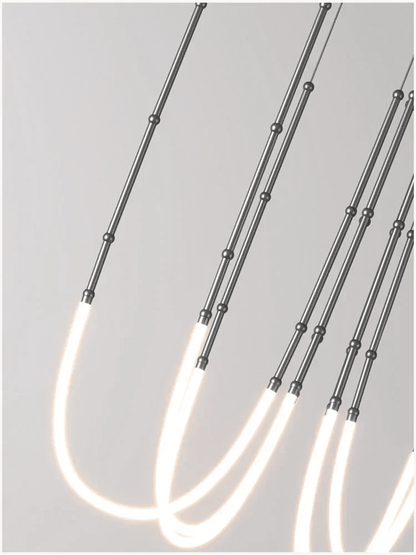 Contemporary Acrylic Line Pendant Light In Brushed Nickel - Decorbites