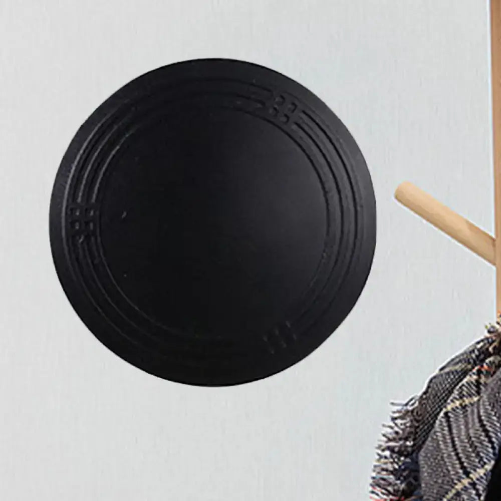 Contemporary black cast iron circular lid with embossed rings for wall sconce light bedroom wall lamp decoration