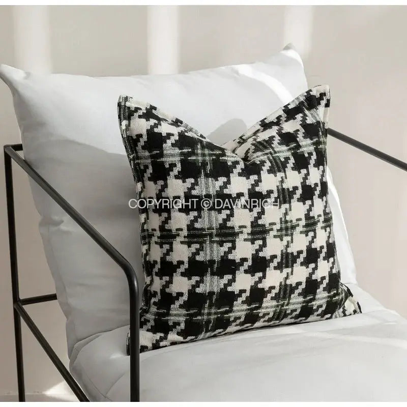 Contemporary black and white houndstooth square cushion cover decorbites houndstooth square for living room decor