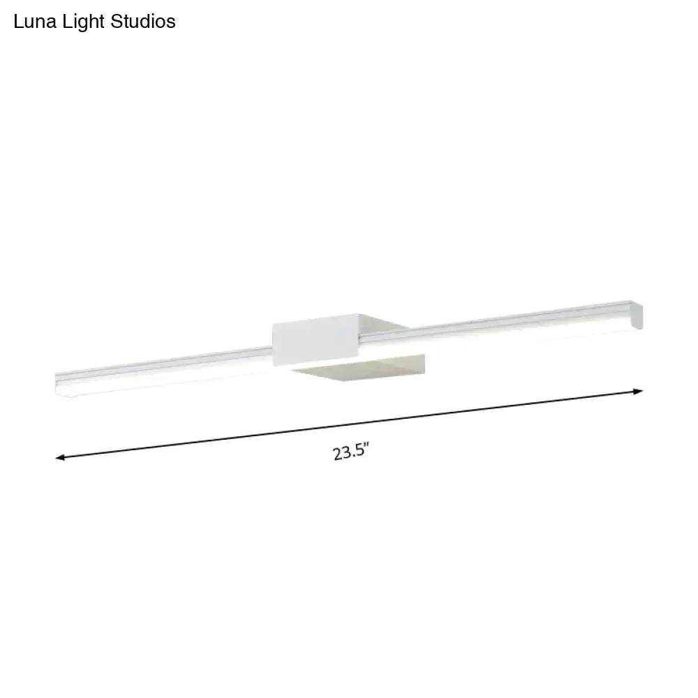 Contemporary black and white linear led wall light fixture with sleek rectangular design and central mounting bracket