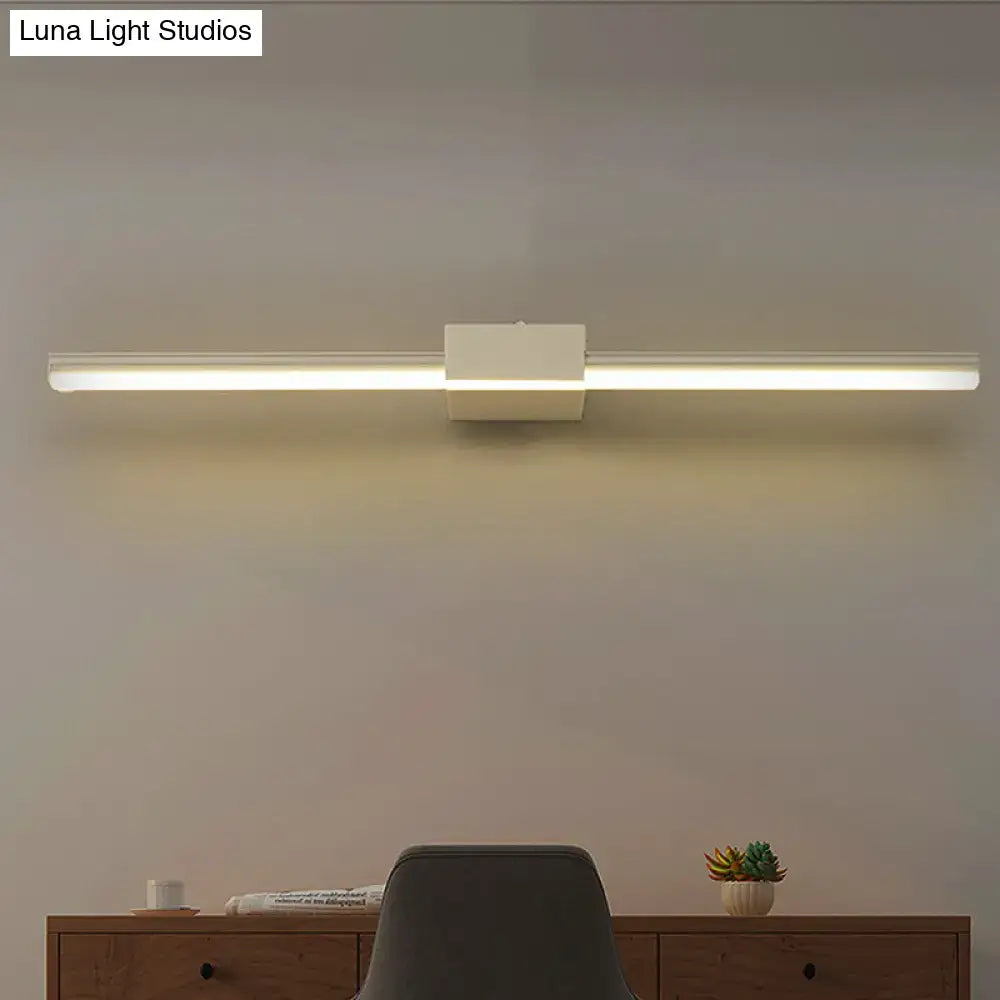 Contemporary black and white wall light with sleek rectangular design and central mounting bracket for fixture width alignment