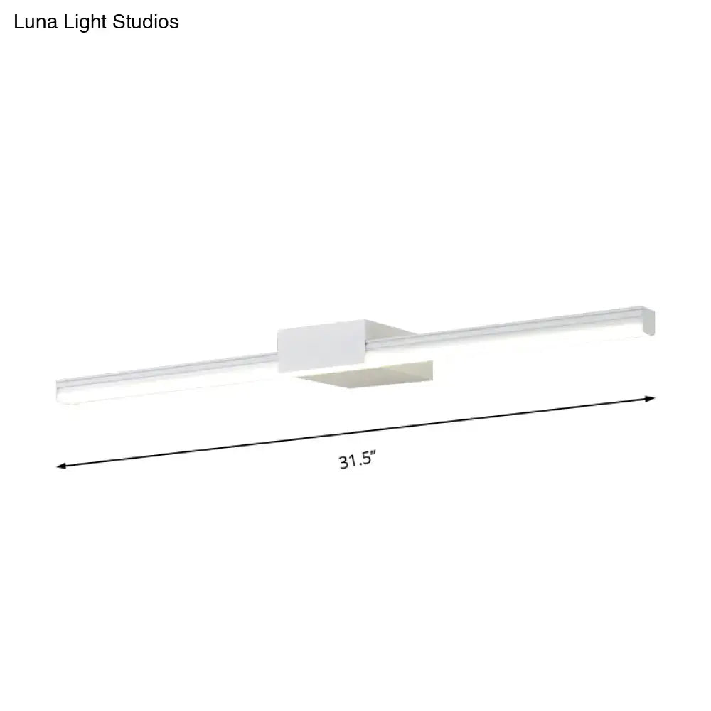 Contemporary black and white linear led wall light fixture with sleek rectangular design and central mounting bracket