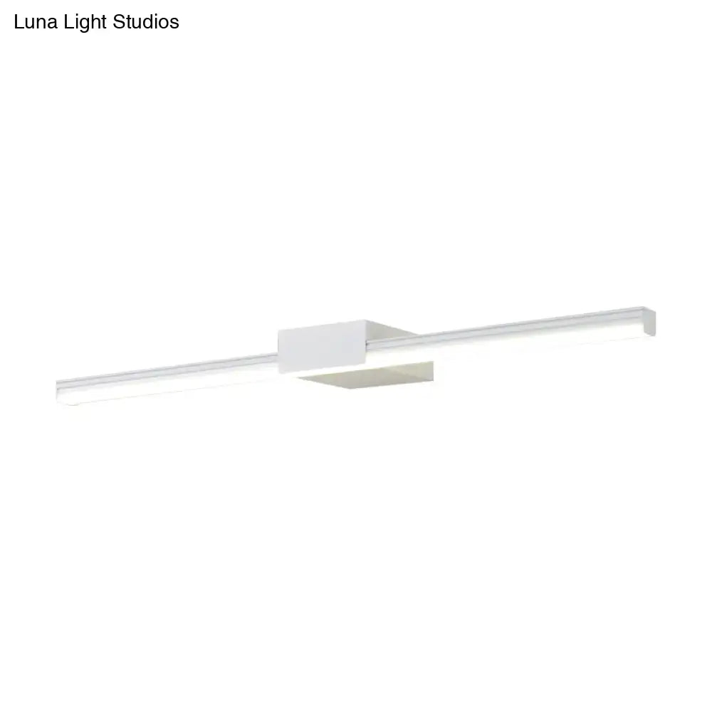 Contemporary black and white linear led wall light with sleek rectangular design and minimalist fixture width for bathroom