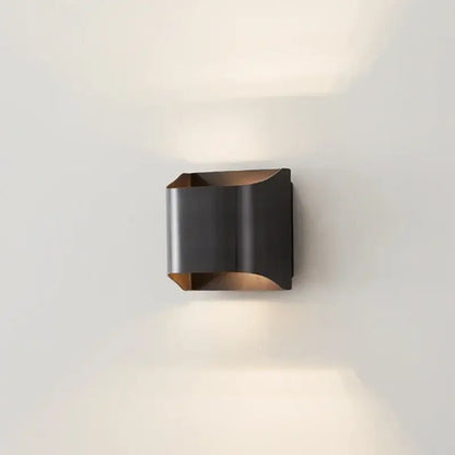 Contemporary copper brass wall sconce with modern black and bronze sleek angular design for living room decorbites contemporary copper