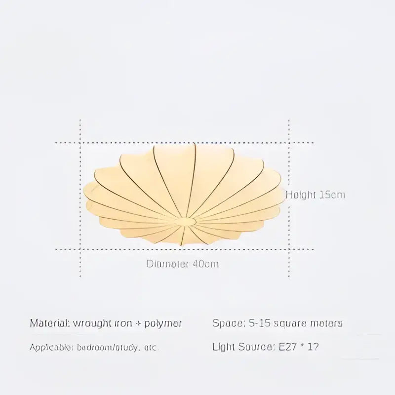 Contemporary cream petal led ceiling light with golden shell-shaped wrought iron design for dining room ceiling light