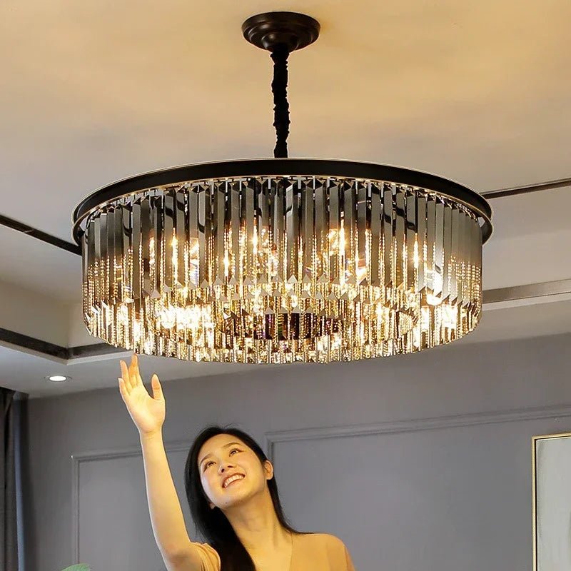 Contemporary Crystal Chain Pendant Light - Decorbites