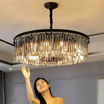 Contemporary Crystal Chain Pendant Light - Decorbites