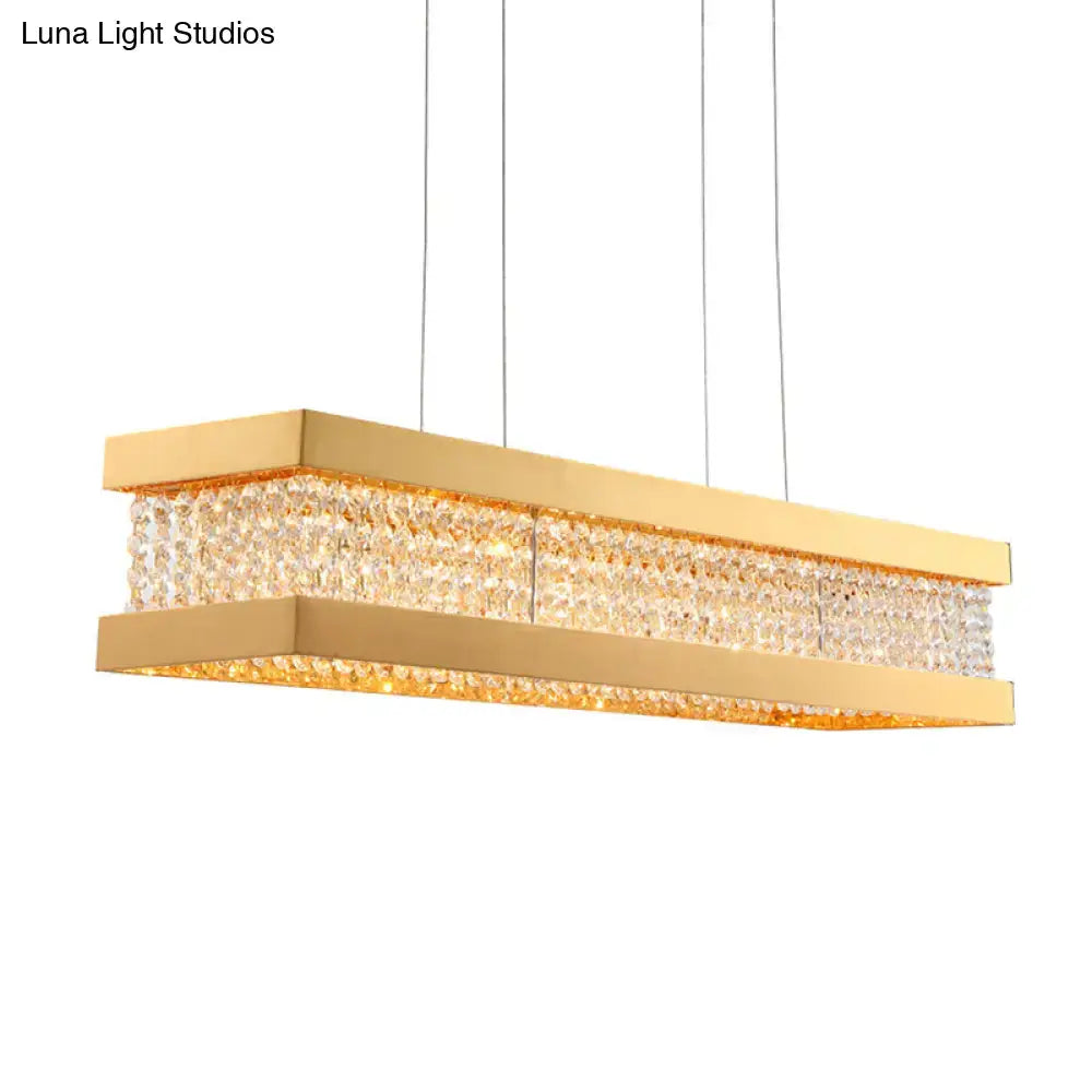 Gold-toned decorbites contemporary crystal led island light with clear crystal beads living room bulb base 220v-240v 110v-120v