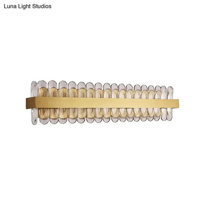 Contemporary gold crystal wall lamp with teardrop glass shades fixture width suitable for 110v-120v or 220v-240v use