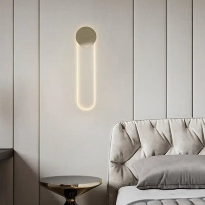Contemporary gold oblong wall light fixture with sleek elongated oval design and warm ambient lighting 110v 120v 220v 240v
