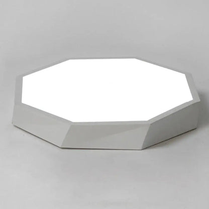 Modern white DecorBites™ contemporary acrylic octagonal flush mount ceiling light with sleek geometric design for bedroom