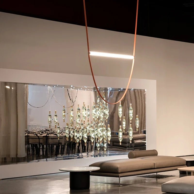 Contemporary Leather Belt Dimmable LED Pendant Light - Decorbites