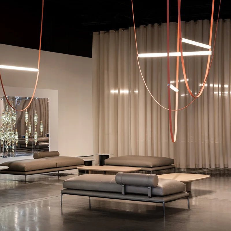 Contemporary Leather Belt Dimmable LED Pendant Light - Decorbites