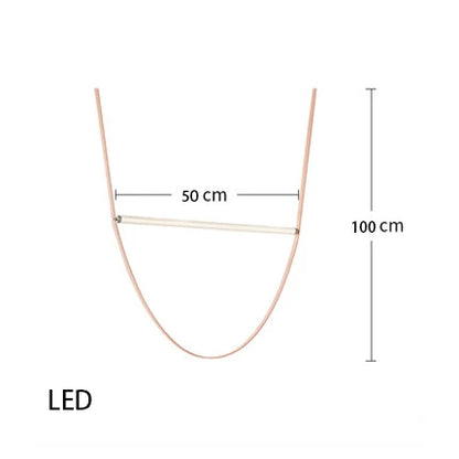 Contemporary Leather Belt Dimmable LED Pendant Light