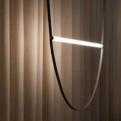 Contemporary Leather Belt Dimmable LED Pendant Light - Decorbites
