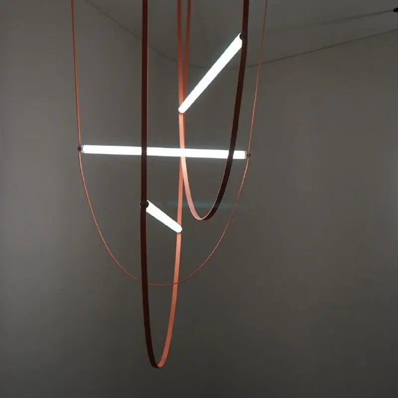 Contemporary Leather Belt Dimmable LED Pendant Light - Decorbites